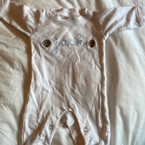 Doggy and “Jack” monogrammed onsie